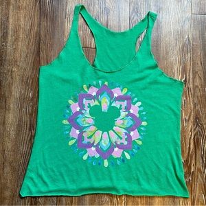 Disney Mickey Mandala Green Cropped Tank Top
